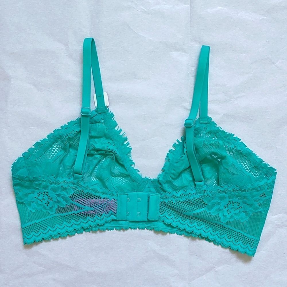 New With Tags La Senza Size Large Lightweight Wireless Teal Lace Bralette - Picture 6 of 12